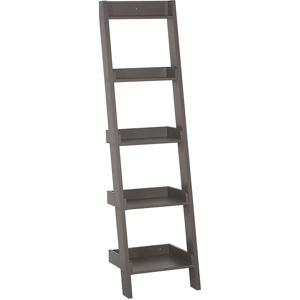 Beliani 4-Tier Ladder Bookcase Grey Book Shelf Display Material:MDF Size:36x166x45