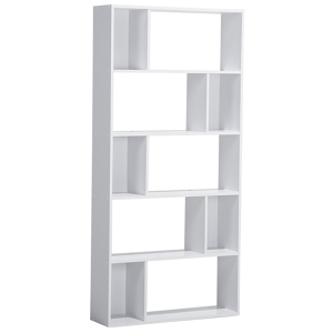 Beliani Bookcase White 174 x 83 cm Large and Small Shelves Scandinavian Material:MDF Size:23x174x83