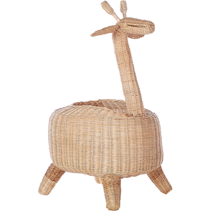 Beliani Wicker Giraffe Basket Natural Rattan Woven Toy Hamper Child's Room Accessory Material:Rattan Size:35x70x33