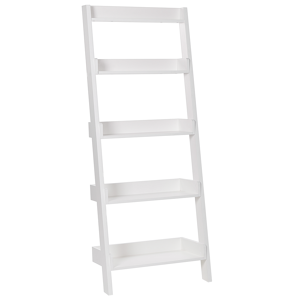 Beliani 5-Tier Ladder Bookcase White Book Shelf Display Material:MDF Size:36x166x64