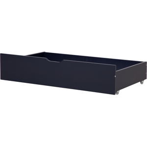 Beliani Set of 2 Bed Storage Drawers Navy Blue Solid Wood Underbed Boxes with Wheels Material:Pine Wood Size:x20x58