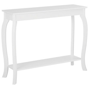 Beliani Console Table White 100 x 30 cm Modern French Style Storage Display Shelf Living Room Hallway Bedroom Material:MDF Size:31x80x100