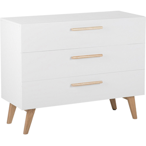 Beliani Chest of Drawers White 3 Drawers Matte Finish Scandinavian Material:MDF Size:40x83x100