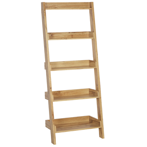 Beliani 5-Tier Ladder Bookcase Light Wood Book Shelf Display Material:MDF Size:43x167x65
