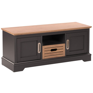 Beliani TV Stand Grey up to 52″ TV Sideboard with 2 Cabinets and 1 Drawer Material:Particle Board Size:40x50x120