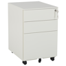 Beliani Office Storage Unit Off-White Steel with Castors 3 Drawers Key-Locked Industrial Design Material:Steel Size:50x60x39
