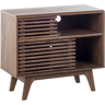 Beliani TV Stand Dark Wood Storage Shelf Cabinet Cable Management Modern Material:MDF Size:35x69x79