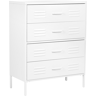 Beliani 4 Drawer Chest White Metal Steel Storage Cabinet Industrial Style for Home Office Living Room Material:Steel Size:40x102x80