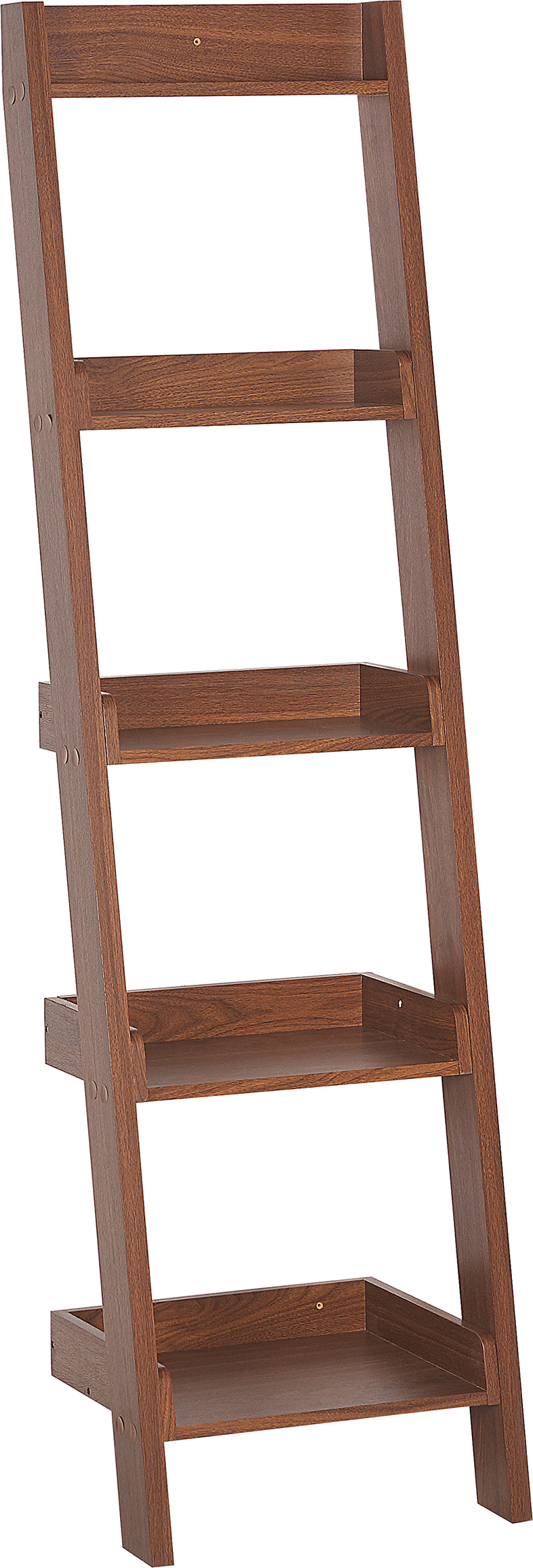 Beliani 4-Tier Ladder Bookcase Dark Wood Book Shelf Display