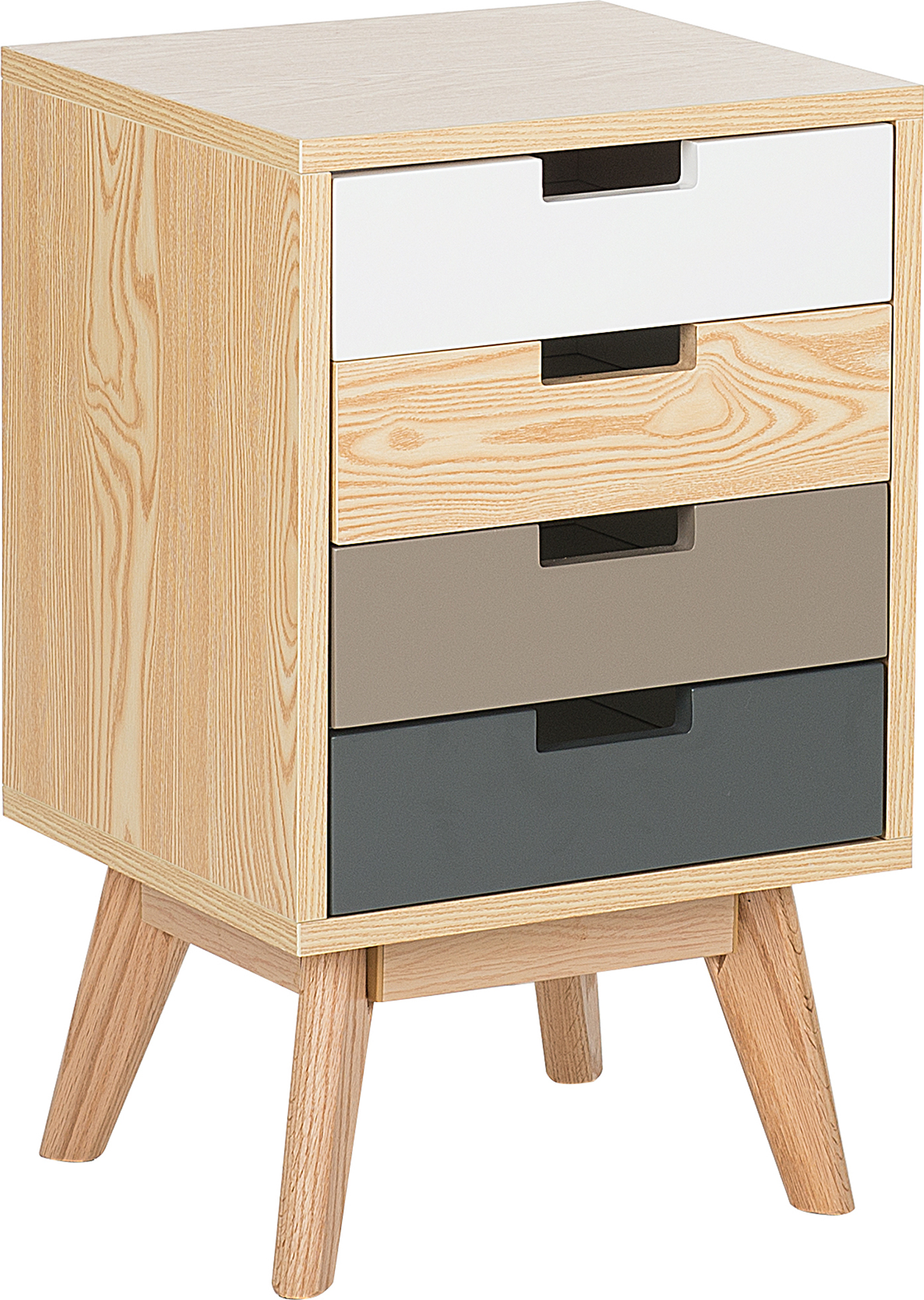 Beliani Bedside Table Multicolour Light Wood 2 Drawers Nightstand Bedroom Living Area