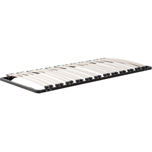 Beliani Bed Base EU Single Size 3ft Solid Wood Slats Metal Frame Material:Steel Size:x9x90