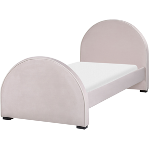 Beliani Bed Pink Velvet Upholstered Frame Headrest 3ft EU Single Size Bedroom Kids Room Modern Traditional Material:Velvet Size:x100x102