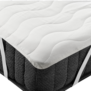 Beliani Mattress Protector White Microfibre Doouble Size 140 x 200 cm Waterproof Pad Polyester Filling Fitted Quilted Piped Edges Material:Microfibre Size:200x1x140