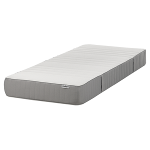 Beliani Foam Mattress White and Grey EU Small Single Size Medium Zippered Removable Polyester Cover Bedroom Accessories Material:Polyester Size:x20x80