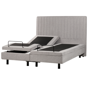 Beliani Electric Bed Grey EU King Size 5ft3 Remote Control Adjustable Fabric Upholstery Material:Polyester Size:x120x160