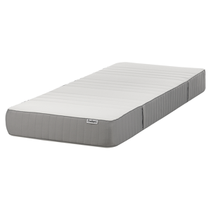 Beliani Foam Mattress White and Grey EU Small Single Size Firm Zippered Removable Polyester Cover Bedroom Accessories Material:Polyester Size:x20x80