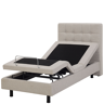 Beliani Electric Bed Beige EU Single 3ft Remote Control Adjustable Linen Material:Polyester Size:x102x92