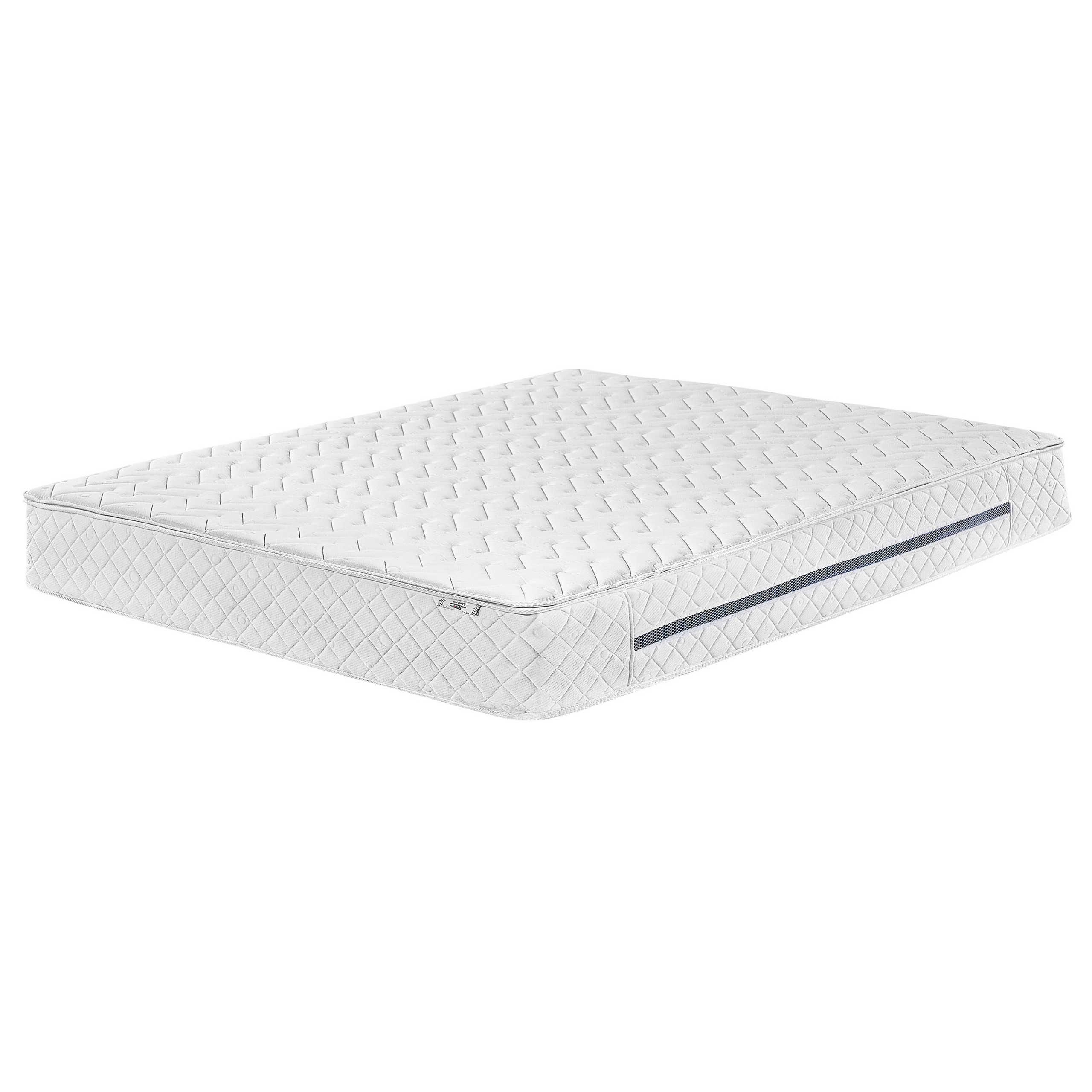 Beliani Pocket Spring Mattress Firm White 160 x 200 cm Polyester with Cooling Memory Foam with Zip