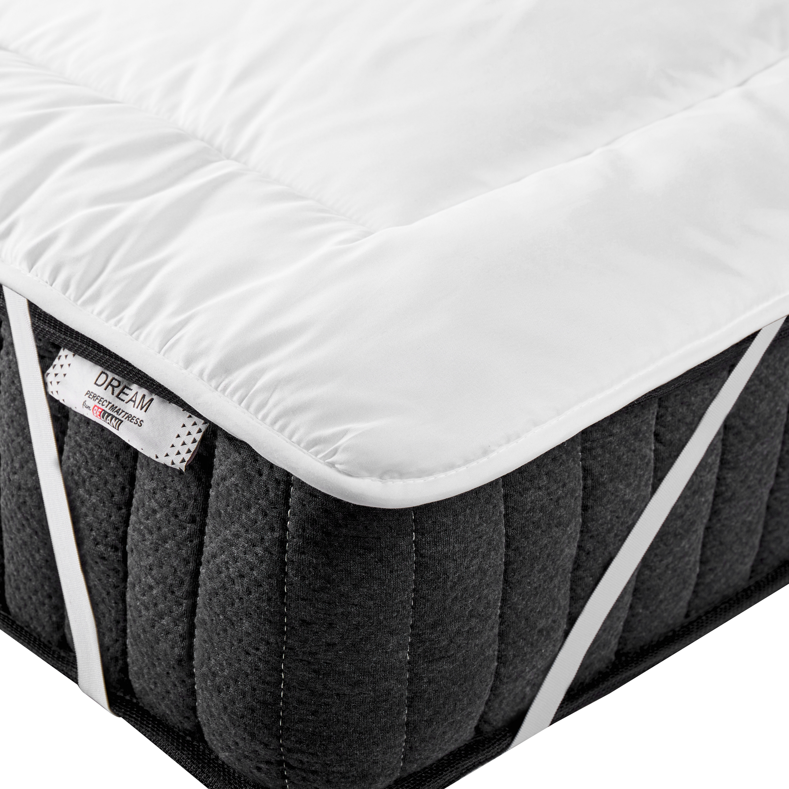 Beliani Mattress Topper White Microfibre King Size 160 x 200 cm 2.5 cm Depth