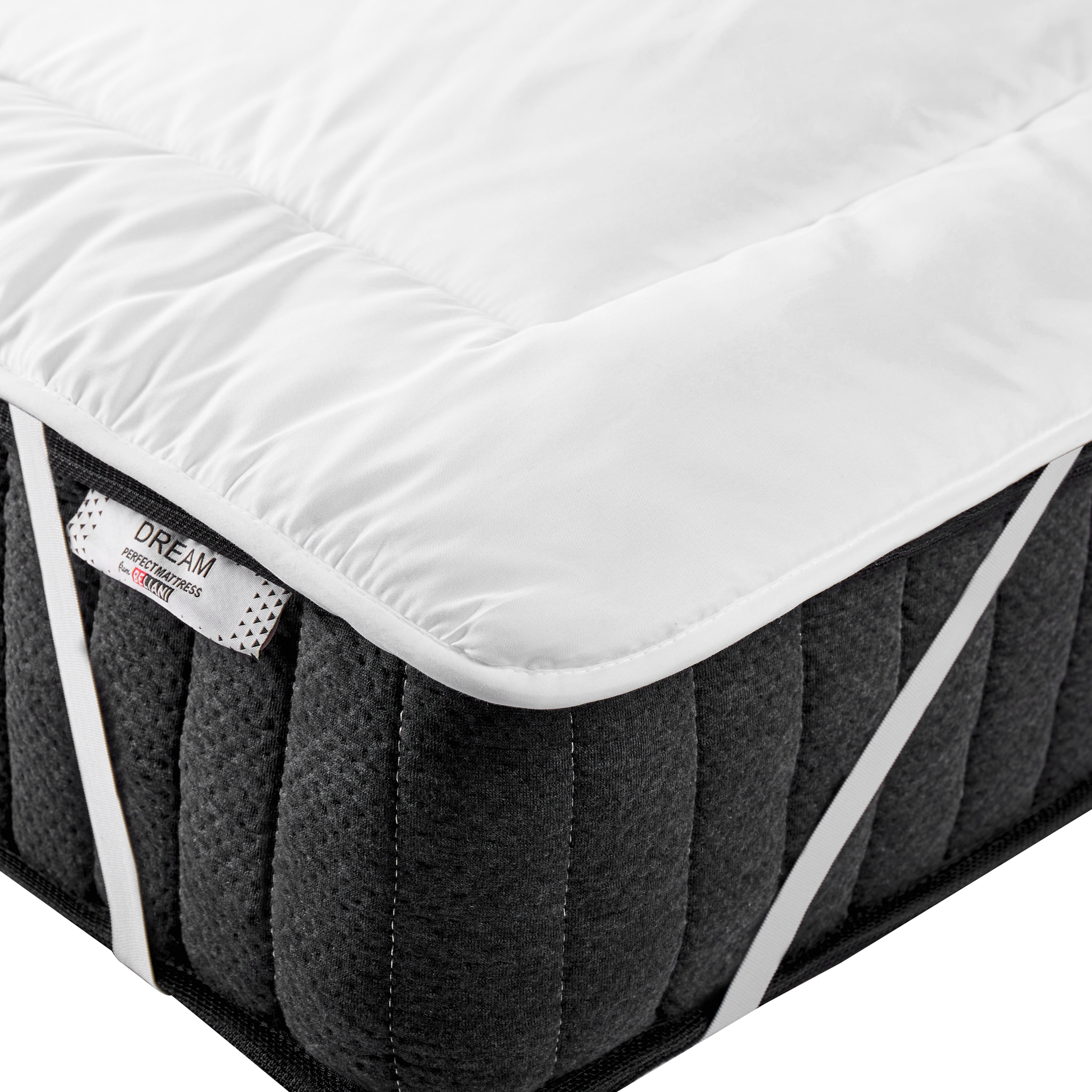 Beliani Mattress Topper White Microfibre Single 90 x 200 cm 2.5 cm Depth