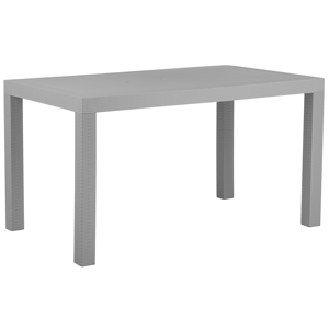 Beliani Garden Dining Table Light Grey 140 x 80 cm 6 Seater Rectangular Minimalistic Material:Synthetic Material Size:x76x80