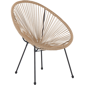 Beliani Garden Chair Natural PE Rattan Papasan Outdoor Indoor Furniture Deep Seat Modern Design Material:PE Rattan Size:90x87x70