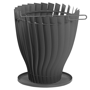 Beliani Fire Pit Heater Black Steel Vase Shaped with Poker Material:Steel Size:42x47x42