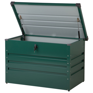 Beliani Outdoor Storage Box Green Galvanized Steel 300 L Industrial Garden Material:Steel Size:62x64x100