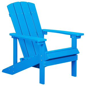 Beliani Garden Chair Blue Plastic Wood Weather Resistant Modern Style Material:Plastic Wood Size:88x88x75