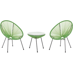 Beliani Bistro Set Green PE Rattan 3 Piece 2 Seater Modern Material:PE Rattan Size:xx