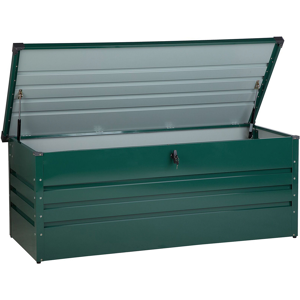 Beliani Outdoor Storage Box Green Galvanized Steel 600 L Industrial Garden Material:Steel Size:70x67x165