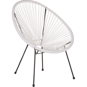 Beliani Garden Chair White PE Rattan Papasan Modern Round Indoor Outdoor Material:PE Rattan Size:76x85x76