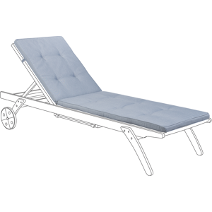 Beliani Garden Sun Lounger Cushion Blue 192 x 56 cm with Straps Material:Polyester Size:56x5x192