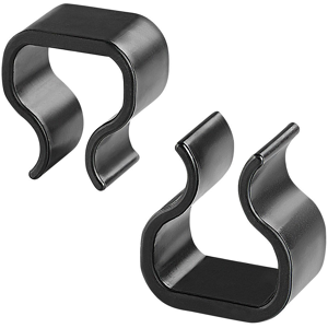 Beliani Set of 2 Fastener Clips Black Rattan Garden Furniture Connectors Material:Synthetic Material Size:4x7x6