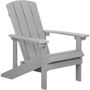 Beliani Garden Chair Light Grey Plastic Wood Weather Resistant Modern Style Material:Plastic Wood Size:88x88x75