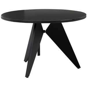 Beliani Garden Dining Table Black Aluminium Round ø 110 cm Outdoor Modern Design Material:Aluminium Size:x74x110
