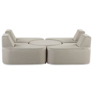 Beliani 4 Seater Garden Sofa Set Light Grey Upholstered with Ottoman UV Resistant Quick Dry Foam Modern Outdoor Set Material:Polyester Size:xx