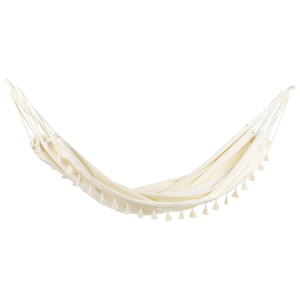 Beliani Garden Hammock Beige Cotton and Polyester Swing Seat Indoor Outdoor Boho Style Material:Cotton Size:150x0.5x290