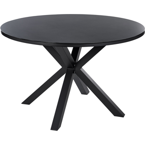 Beliani Garden Dining Table Black Aluminium Round ø 120 cm Outdoor Modern Material:Aluminium Size:x75.5x120