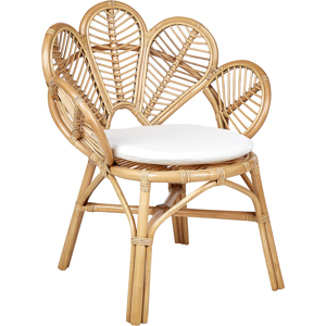 Beliani Peacock Chair Natural Rattan 74 x 61 x 88 cm Garden Outdoor Indoor Boho Material:Rattan Size:61x88x74