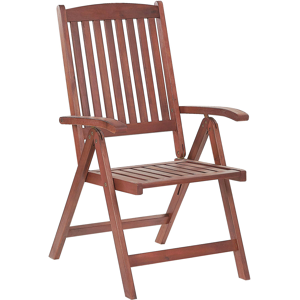 Beliani Garden Chair Acacia Wood Adjustable Foldable Outdoor Country Rustic Style Material:Acacia Wood Size:69x105x54