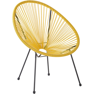 Beliani Garden Chair Yellow PE Rattan Papasan Modern Material:PE Rattan Size:90x87x70