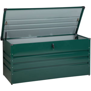 Beliani Outdoor Storage Box Green Galvanized Steel 400 L Industrial Garden Material:Steel Size:62x64x132