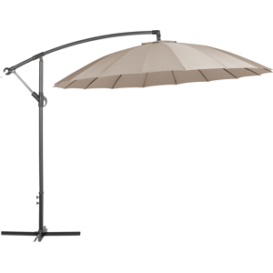 Beliani Cantilever Garden Parasol Sand Beige Aluminium Frame Polyester Canopy 235 x 268 x 268 cm Modern Design Outdoor Furniture Material:Polyester Size:268x235x268