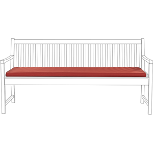 Beliani Bench Cushion Red Fabric 169 x 50 cm Outdoor Garden Waterproof Seat Pad Material:Polyester Size:50x5x169