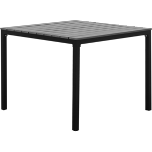 Beliani Garden Table Grey and Black Aluminium Weather Resistant Modern Material:Plastic Wood Size:x74x95