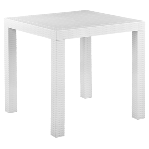 Beliani Garden Dining Table White Synthetic Material 80 x 80 cm 4 Seater Square Minimalistic Material:Synthetic Material Size:x76x80