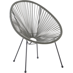 Beliani Garden Chair Dark Grey PE Rattan Papasan Modern Material:PE Rattan Size:90x87x70