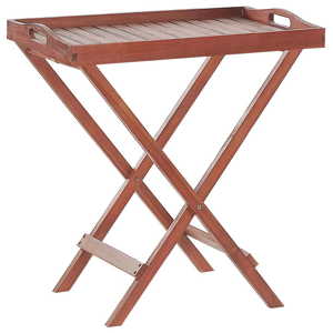 Beliani Garden Tray Table Dark Acacia Wood Removable Top Outdoor Foldable Material:Acacia Wood Size:x73x45