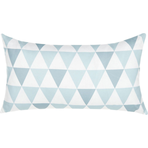 Beliani Outdoor Cushion Blue and White 40 x 70 cm Geometric Triangle Pattern Garden Pillow Indoor Outdoor Material:Polyester Size:70x8x40